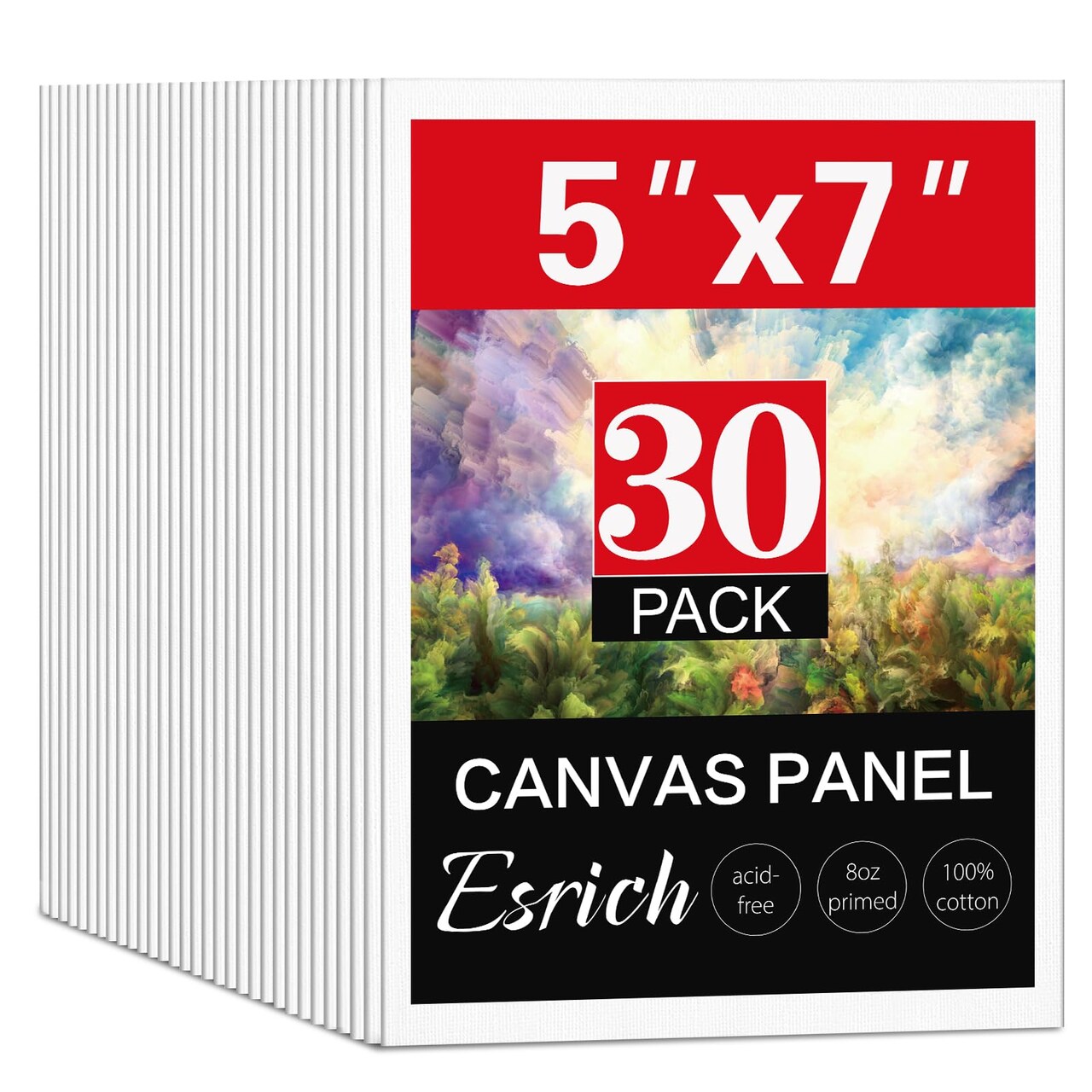 5x7IN Small Canvases for Painting, 30 Pack Mini Canvas Boards for Painting Canvas Primed Acid Free Mini Blank Canvas Panels for Oil Paint,Watercolor,Acrylic Paint,Gouache&Tempera.